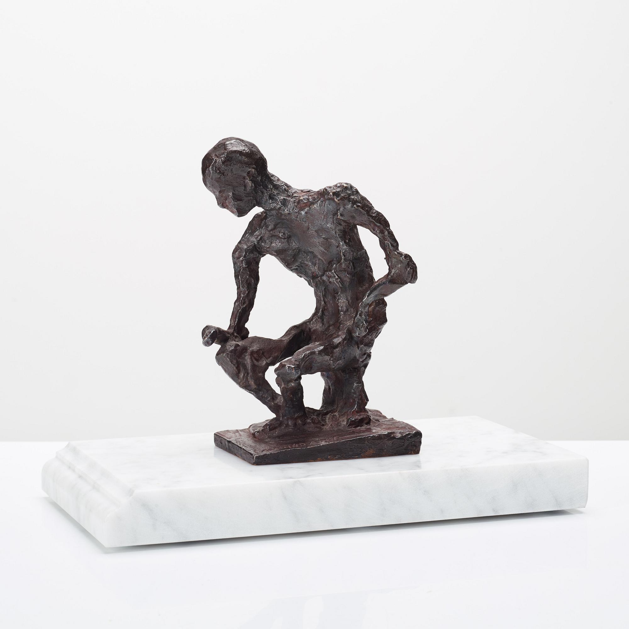Asmund Arle, skulptur, signerad Asmund Arle samt gjutarmärkt H. Bergman Cire Perdue.