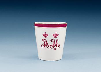 1362. A Commemorative Russian porcelain beaker, Kuznetsov manufactory 1911.