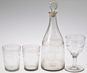 PARTI GLAS, 4 delar, 1700-1800-tal.