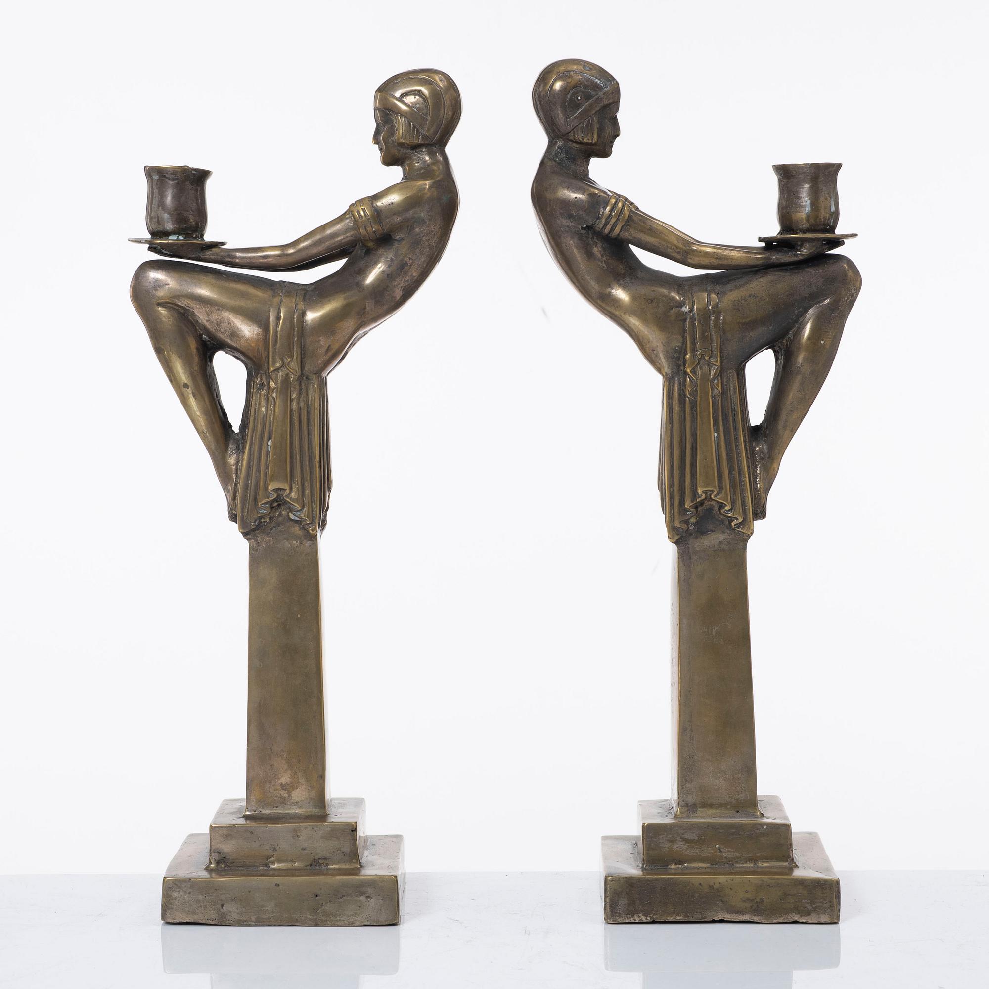 Candelabras, a pair, Art Deco style, 20th century.