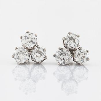 A pair of old cut diamond earrings.