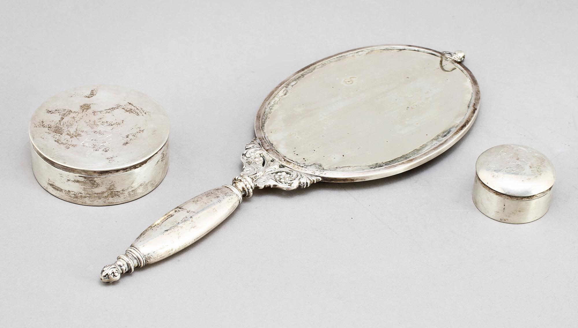 PARTI SILVER, 3 delar, bl a GAB, Stockholm, 1881. Tot. v. 413 g.