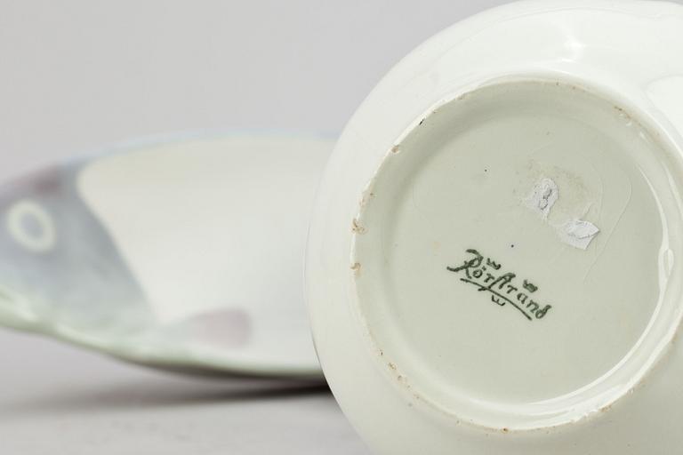 PARTI PORSLIN, 3 delar, bl a Karl Lindström, Rörstrand, Sverige, 1900-tal.