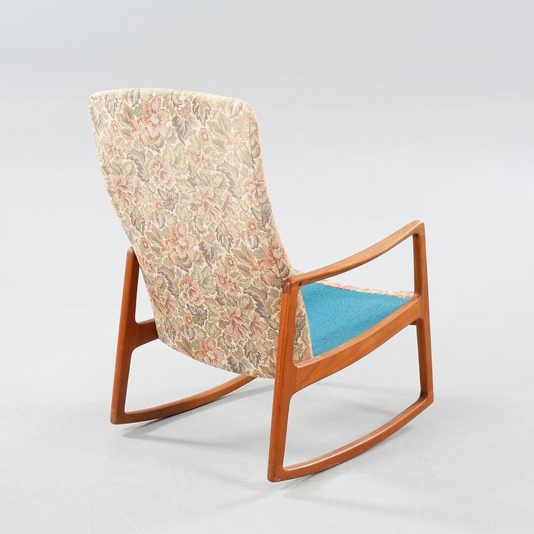 A rocking chair by Ole Wanscher for France & son from Denmark from the second part of the 20th century.