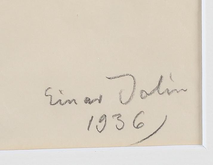 EINAR JOLIN, blyerts teckning, signerad och daterad 1936.