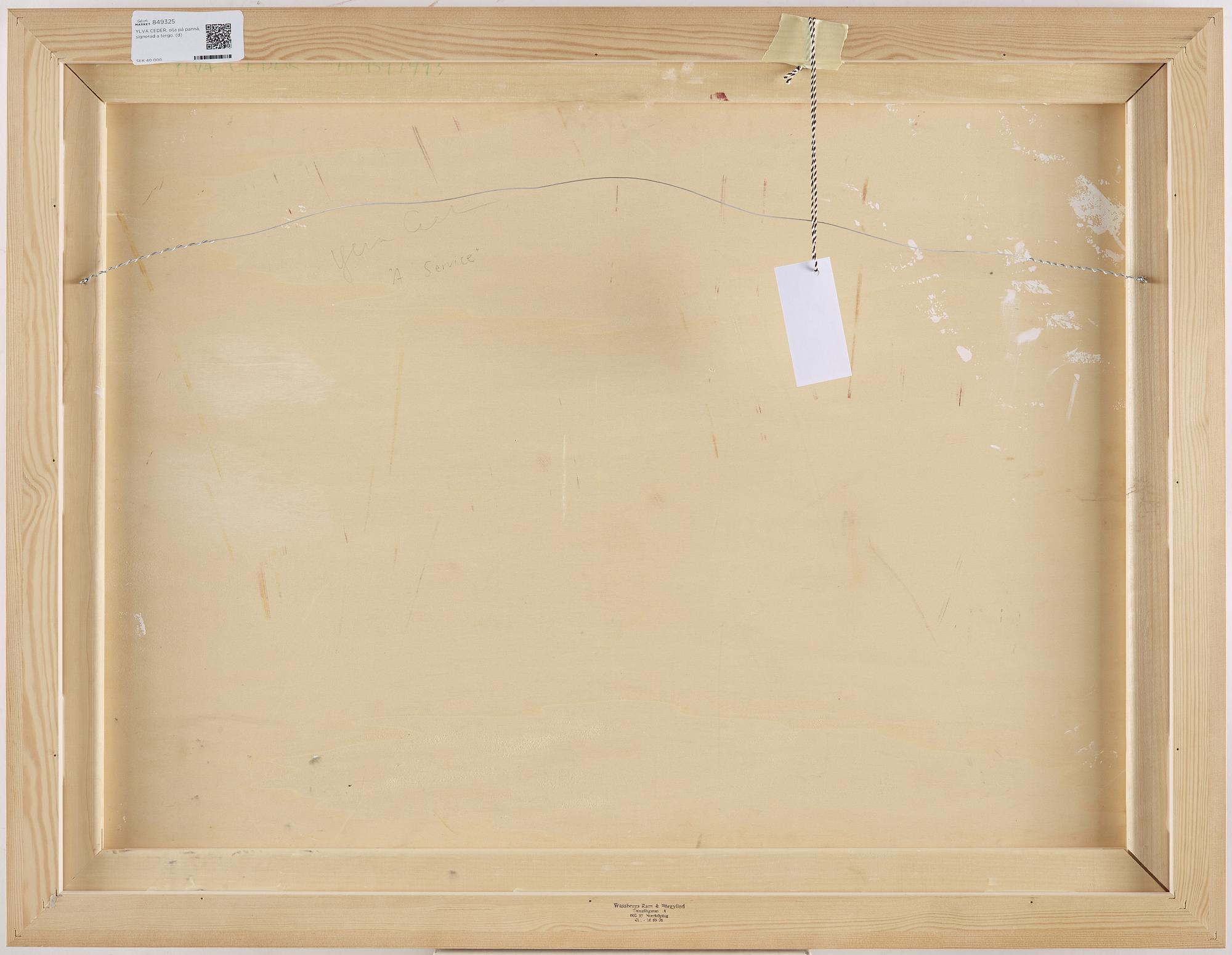 YLVA CEDER, oil on panel signed on verso.