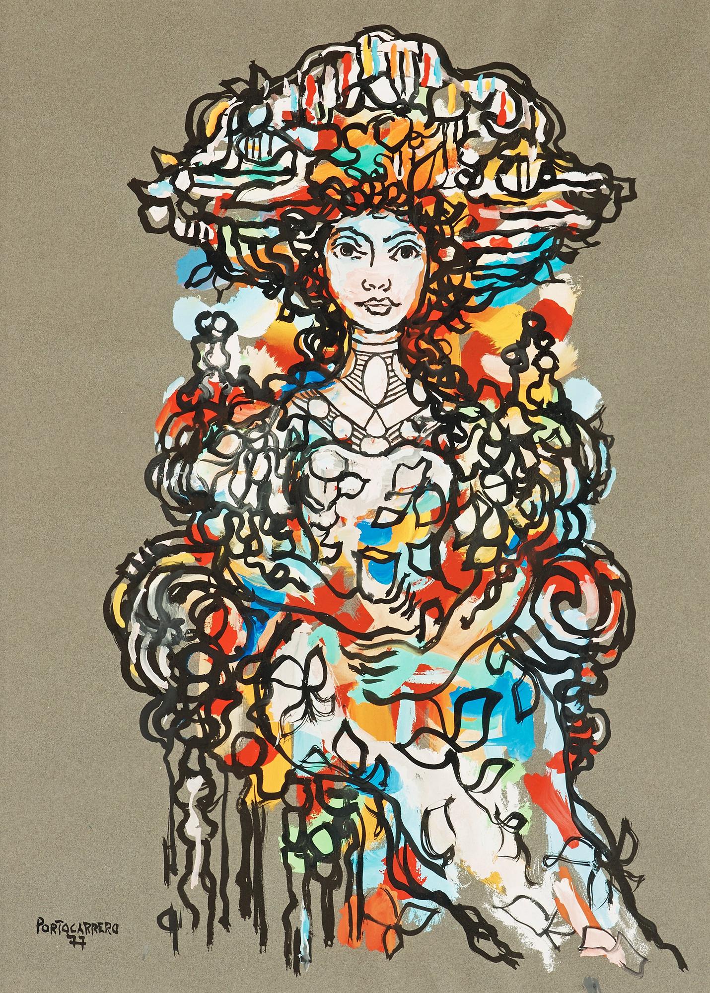 René Portocarrero, Kvinnoporträtt (Figuras sedentes).