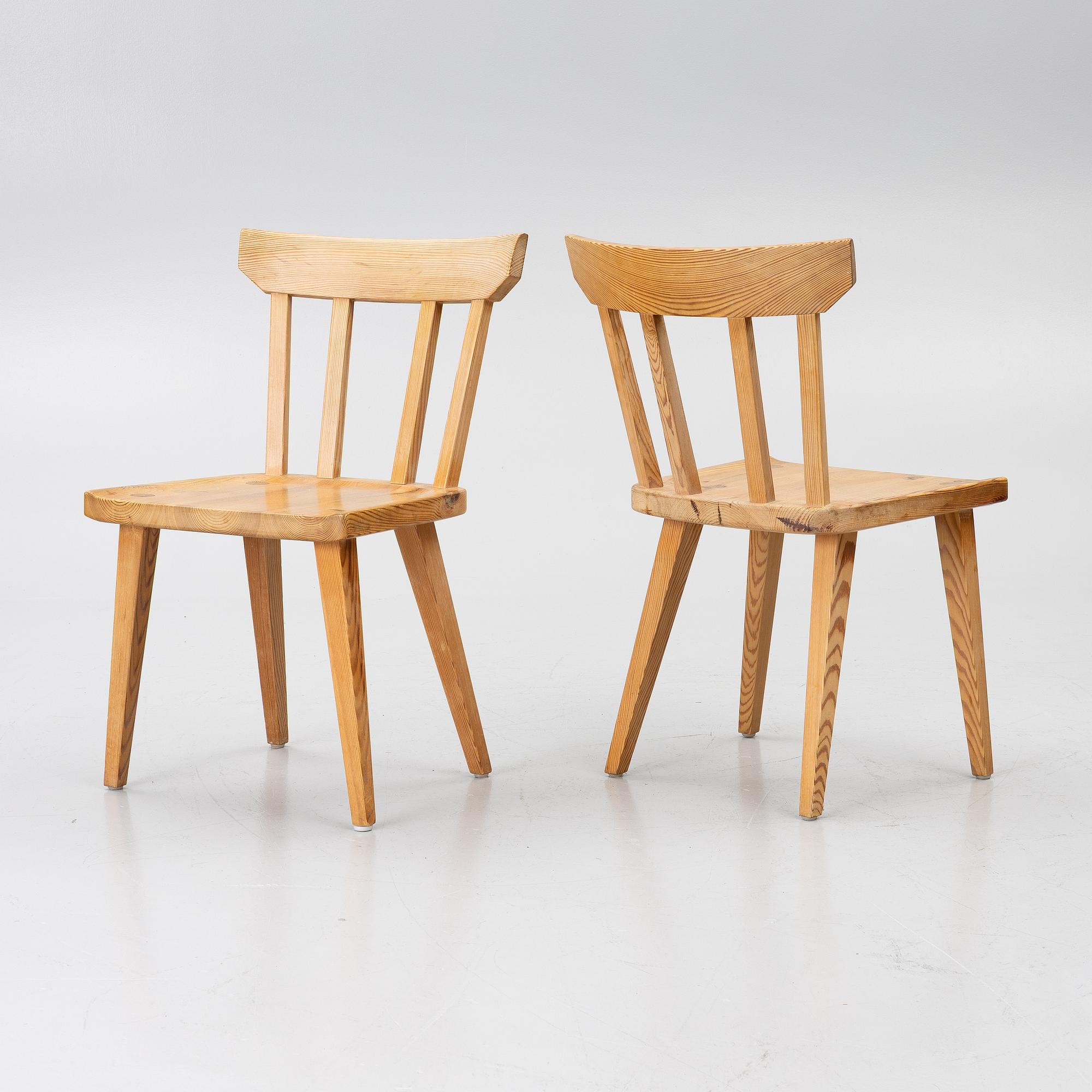 Göran Malmvall, 4 chairs and dining table, Karl Andersson & Söner and Svensk Fur.