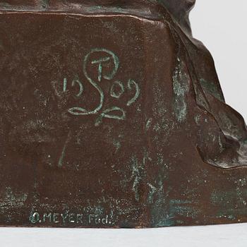 THEODOR LUNDBERG, Skulptur, brons. Sign och dat 1909. Gjutarstämpel. Höjd 30 cm.