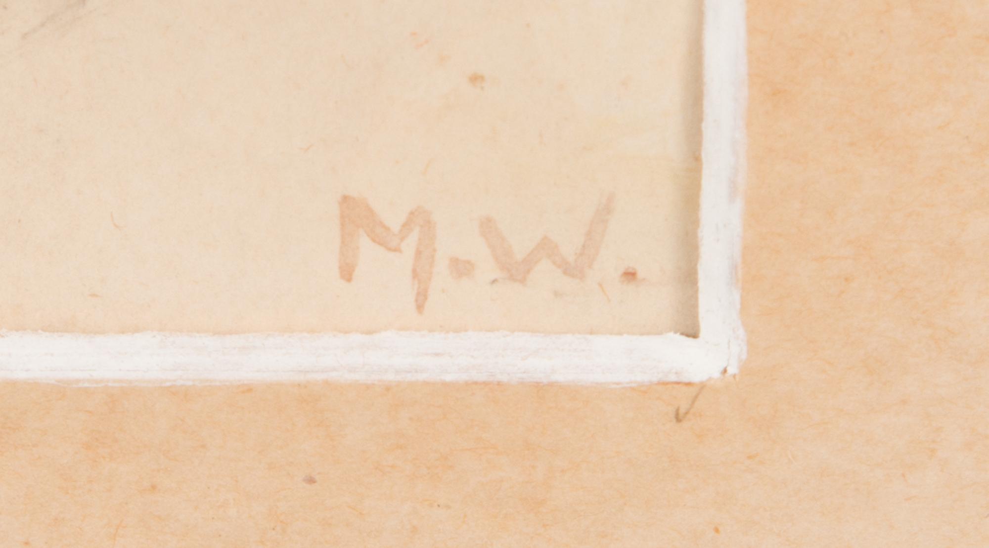 MARIA WIIK, akvarell, signerad M.W.