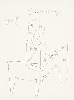 Roger Risberg, indian ink drawing, signed. Executed in 2008.