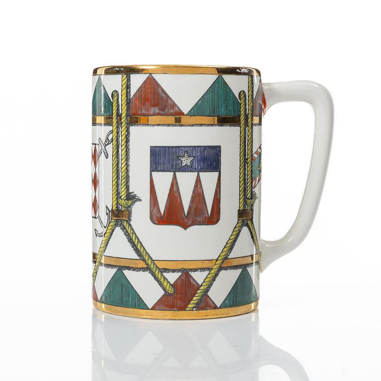 Piero Fornasetti, mug, porcelain, Italy.