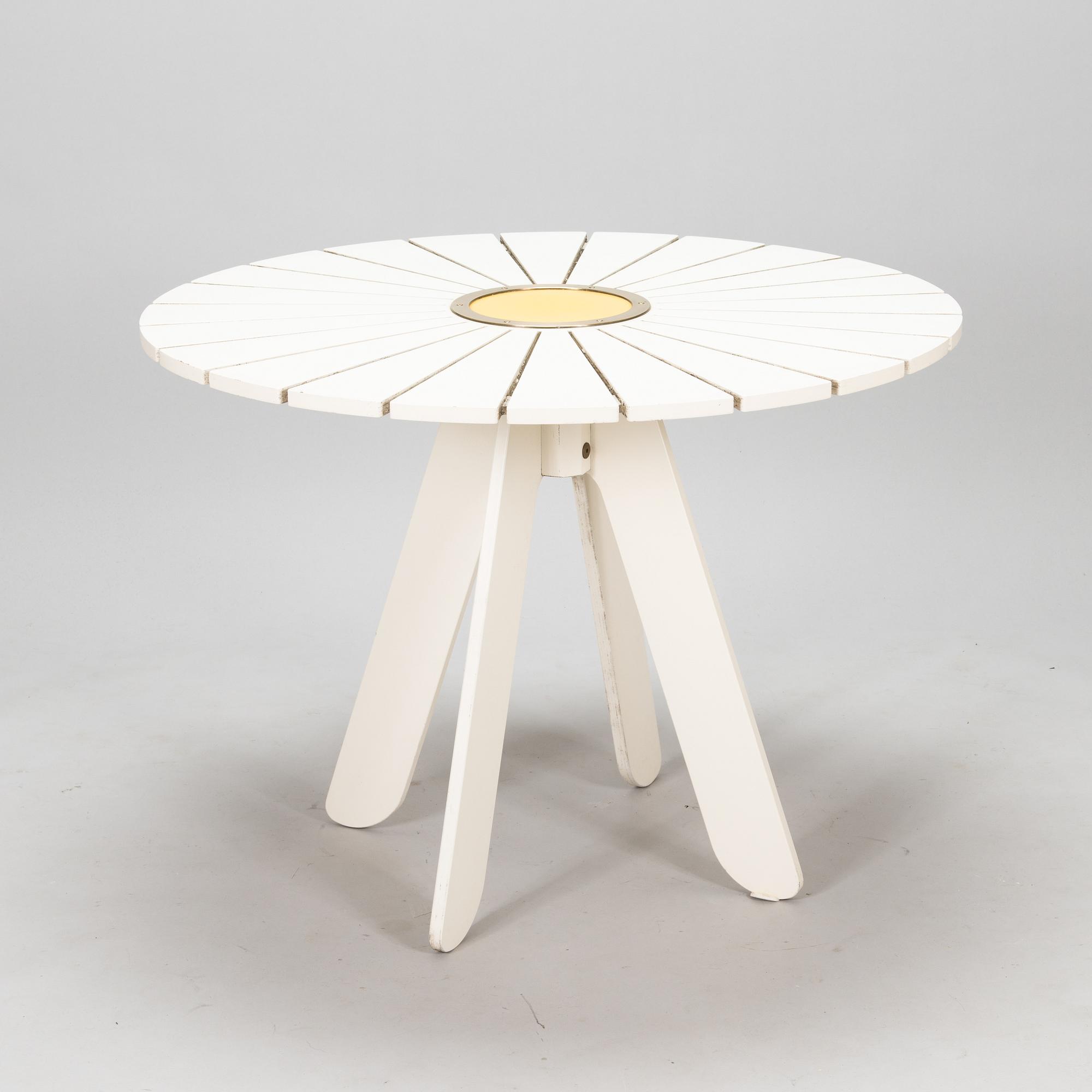 Alvar Aalto, a 5-piece 'Aurinko' (Sun-series) garden furniture suite for Artek 2009.