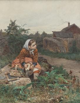 Julius Kronberg, Snöra skon.