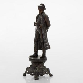 A 20th century patinated white metal sculpture.