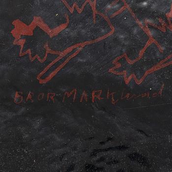 A brass and enameled coffee table, 1970's signed Bror Marklund.