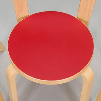 Alvar Aalto, A mid-20th century drop leaf table and three chairs for O.Y. Huonekalu-ja Rakennustyötehdas A.B.