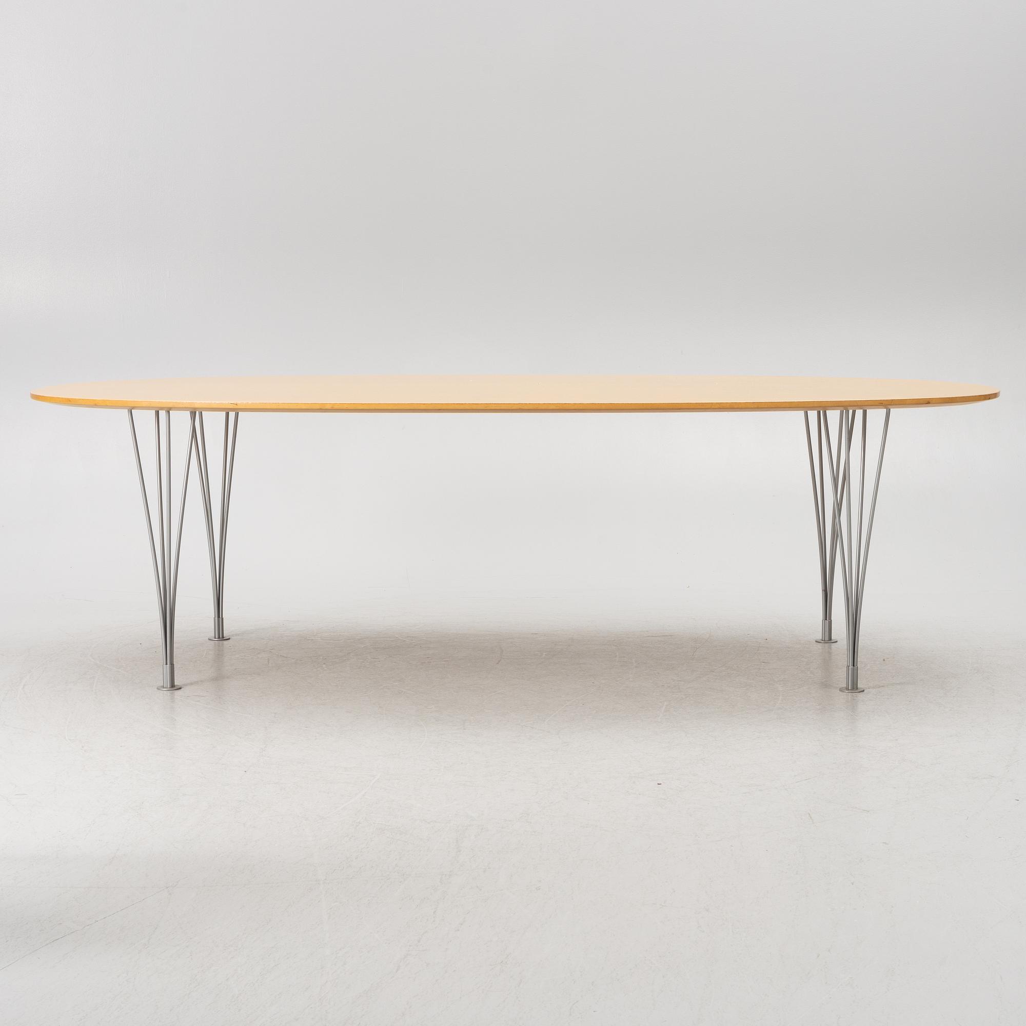 Bruno Mathsson & Piet Hein, a dining table, 'Superellipse', Bruno Mathsson International, Värnamo, 1990's.