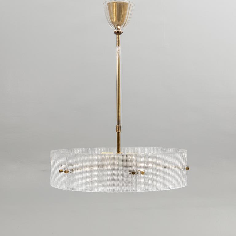 Carl Fagerlund, Ceiling lamp, Orrefors, mid-20th century.