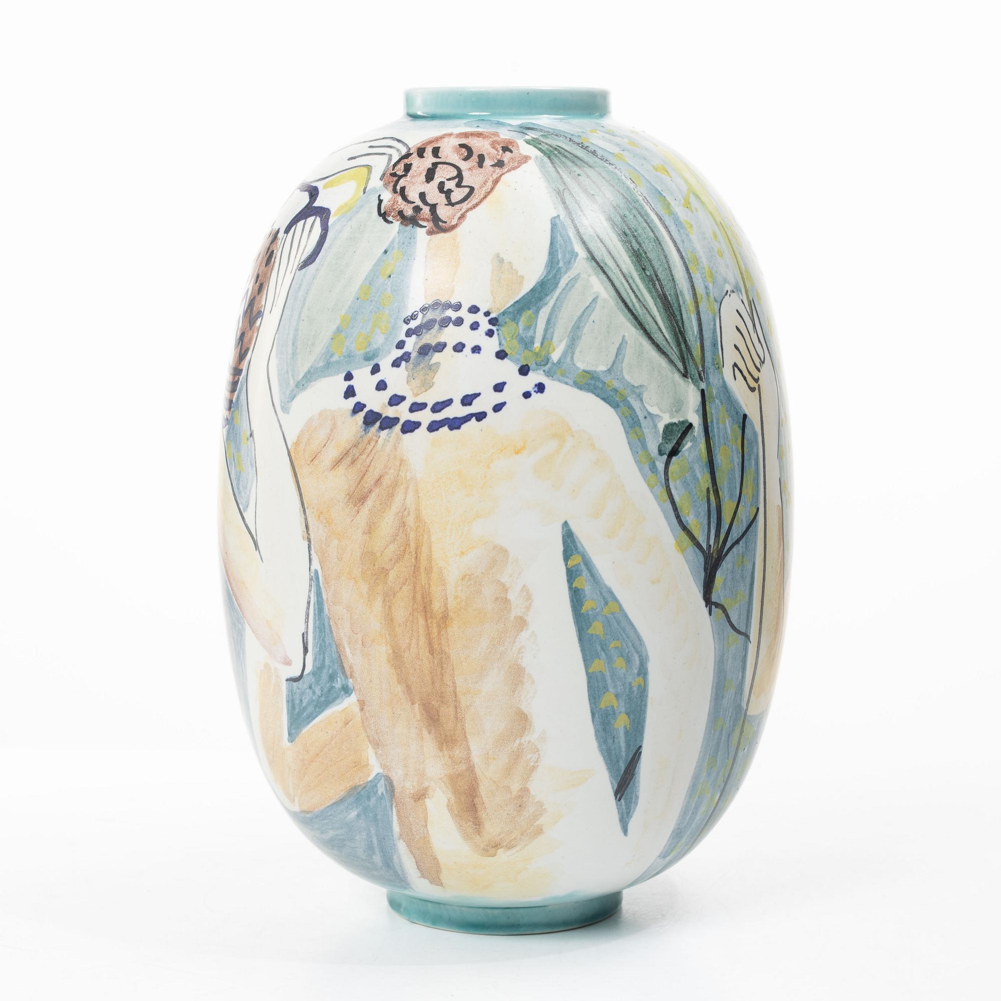 Carl-Harry Stålhane, a stoneware vase, Rörstrand 1945.