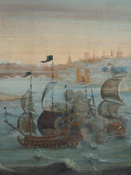 Swedish Artist, 18Th Century, Battle scene from Vyborg.