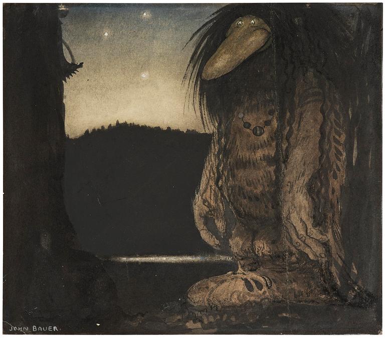 John Bauer, Troll under the stars.