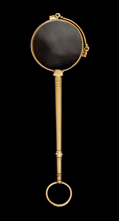 LORGNETTE, 18 k guld, svenska stämplar 1917. Total vikt ca 34 gram.