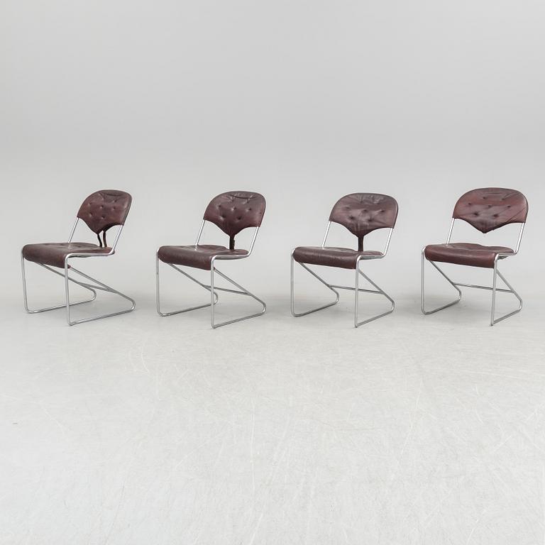 A set of four chairs by Sam Larsson, Dux, late 20th century.