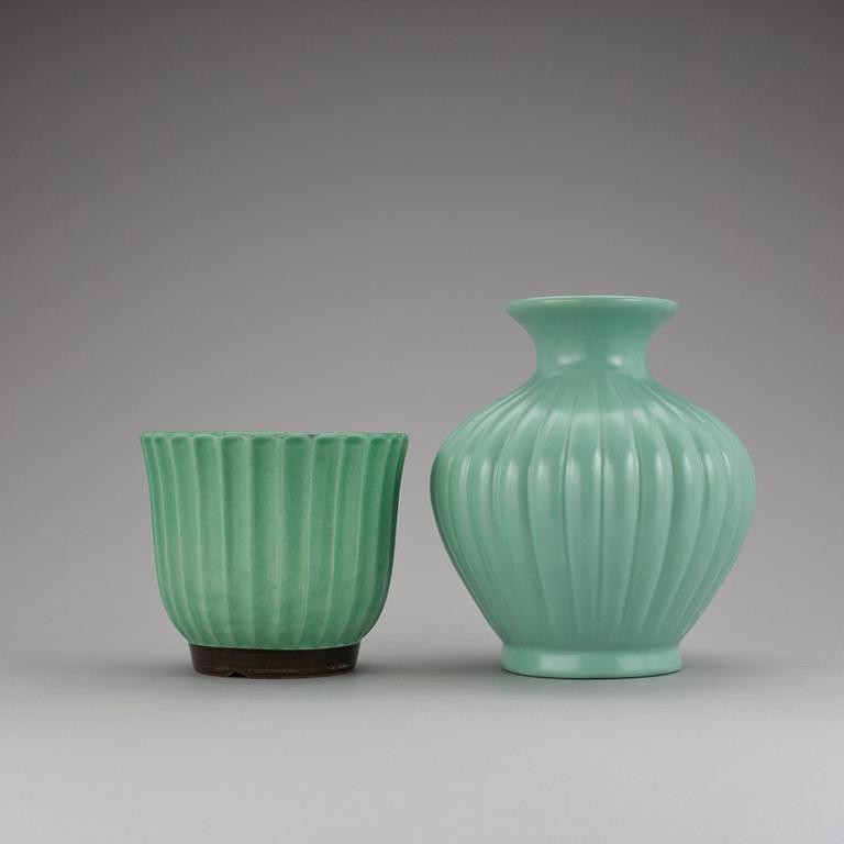 YTTERFODER och VAS, fajans, Evald Dahlskog, Bo fajans, 1940-tal.