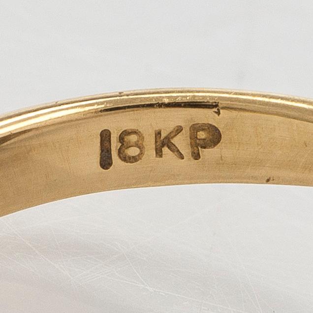 Sormus, briljantti- ja 8/8-hiotut timantit, 18K kultaa.