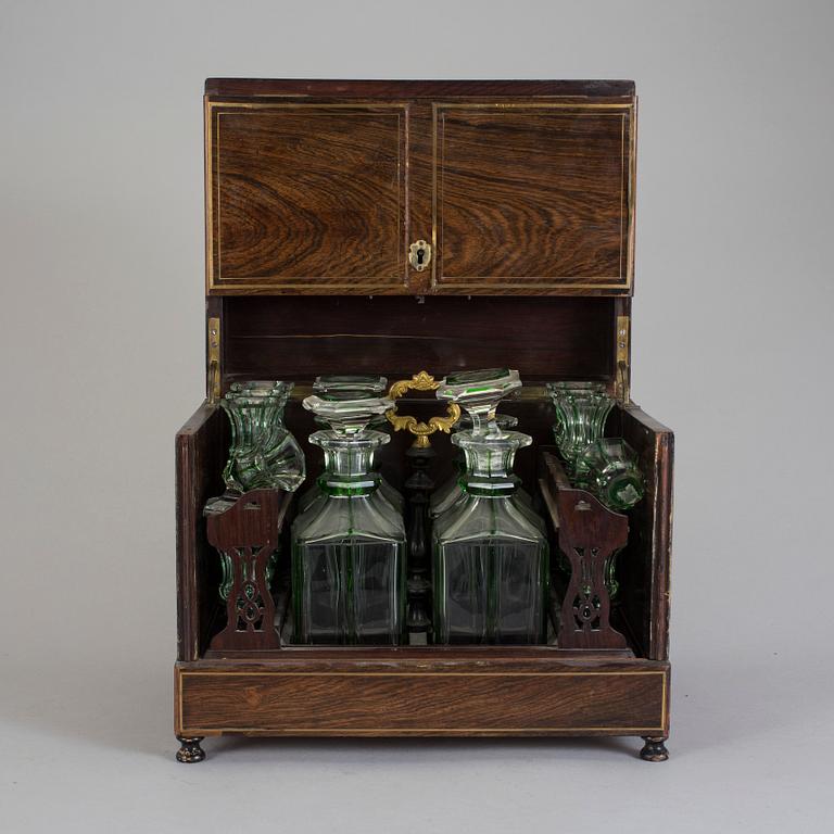 SCHATULL, 2 st, glas, 1800-tal.