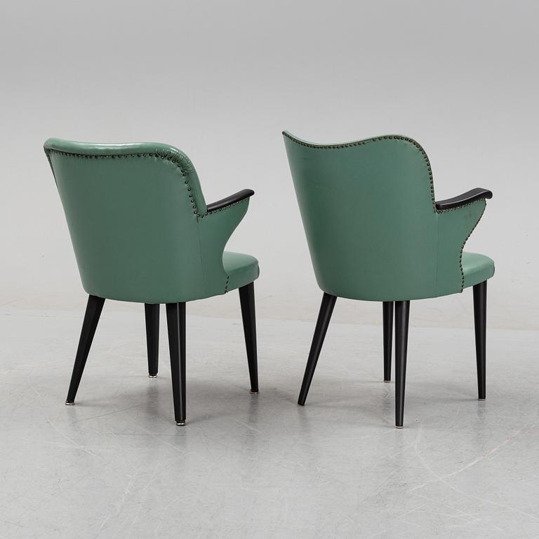 A pair of armchairs, mid 20th Century.