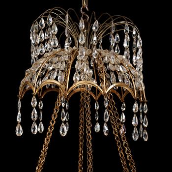 A late Gustavian around year 1800 6-light chandelier.