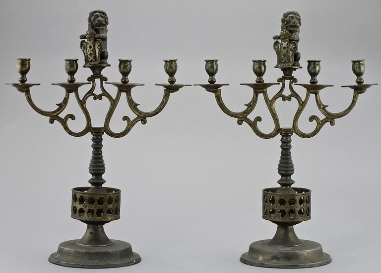 KANDELABRAR, ett par, barockstil, 1900-tal.