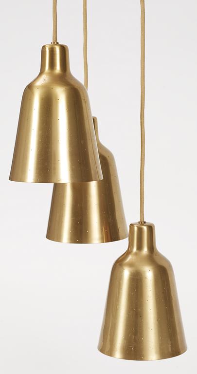 A Hans Bergström brass ceiling lamp by Atelje Lyktan, Sweden 1940-50's.