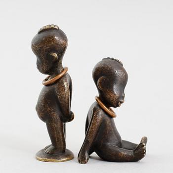 FIGURER, 2 st, sk wienerbrons, tidigt 1900-tal.