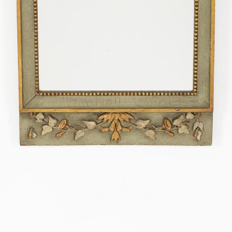 A painted Gustavian mirror, end of the 20th Century.