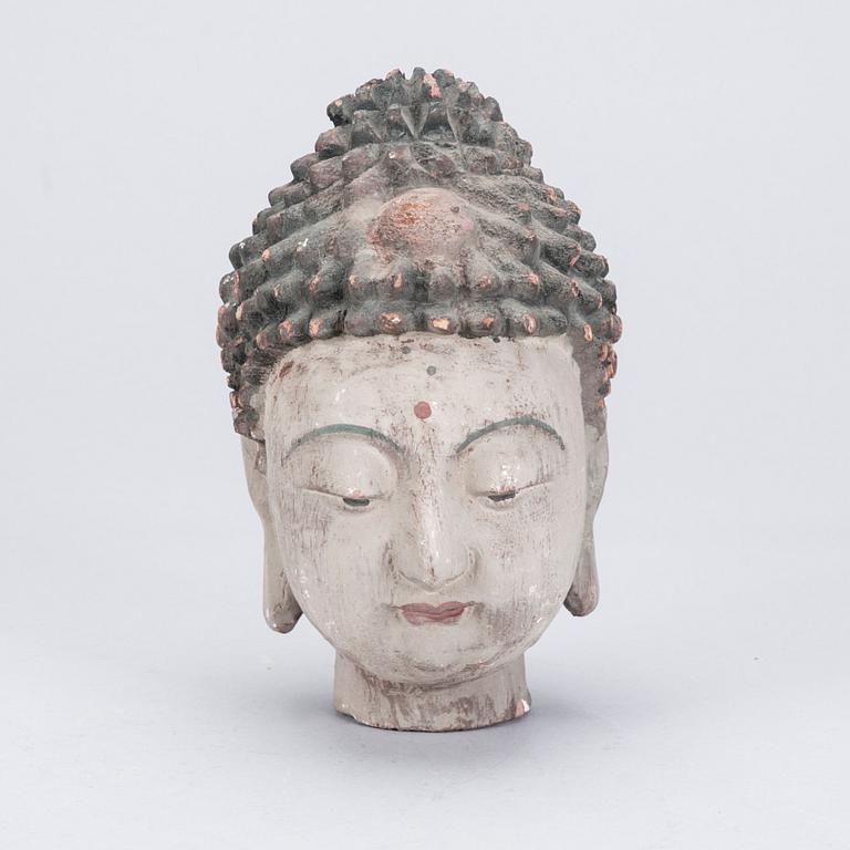 BUDDHA, skulptur, trä, Kina, 1900-talets mitt.
