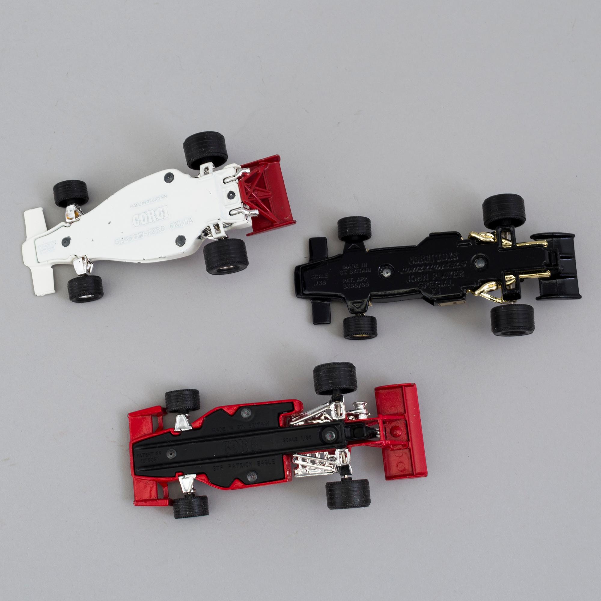 a set of 6 formula 1 Corgi Toys cars, England 1970's.