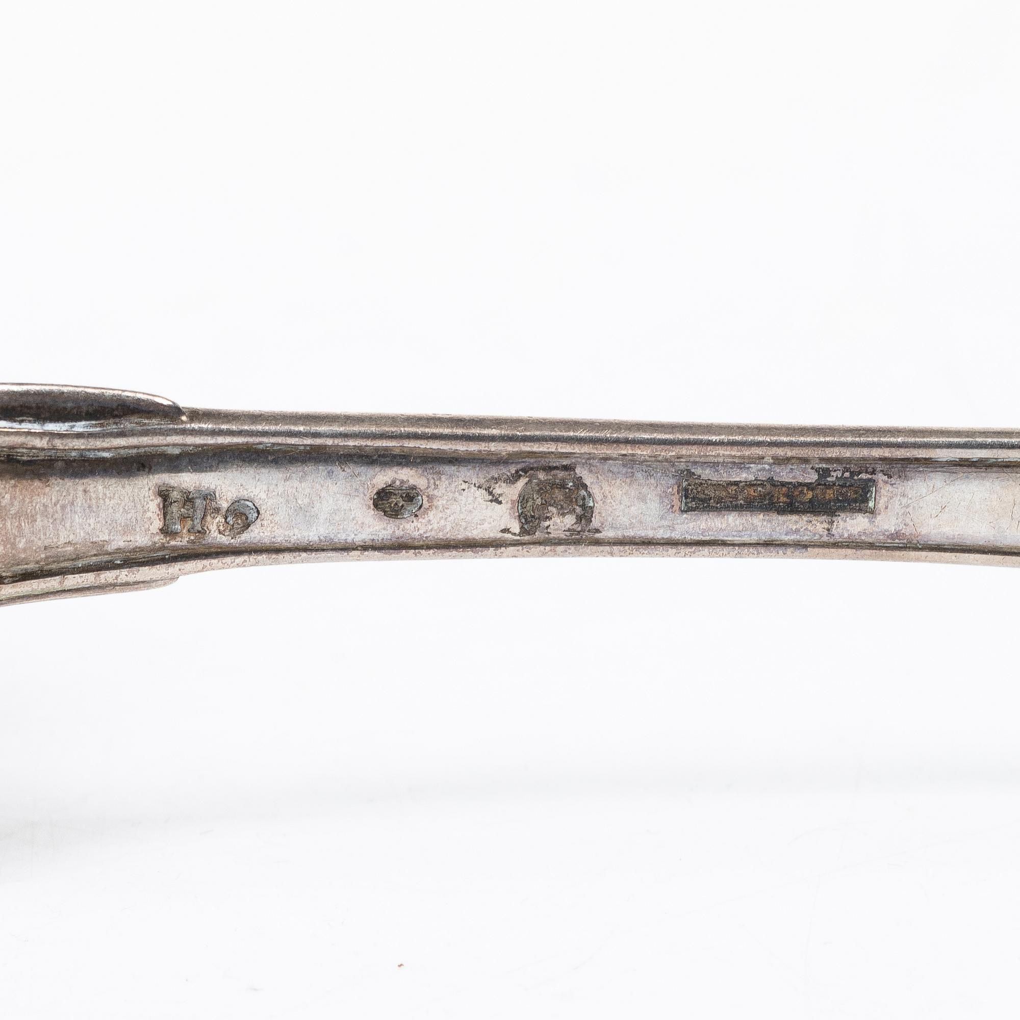 Eleven Swedish silver spoons, 18th/19th century.