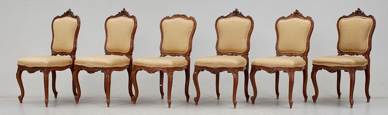 SALONGSMÖBEL, 9 delar. Nyrokoko, 1800-talets andra hälft.