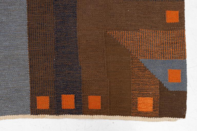 Margareta Grandin-Nettles, a carpet, flat weave, c. 278 x 275 cm, signed GLH MG.