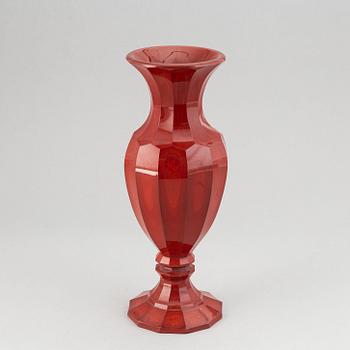 A glass vase, mid 19th Century.