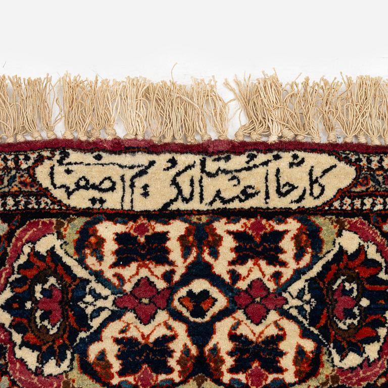 A pictoral Kashan rug, Central Persia, Souf, c. 201 x 142 cm.