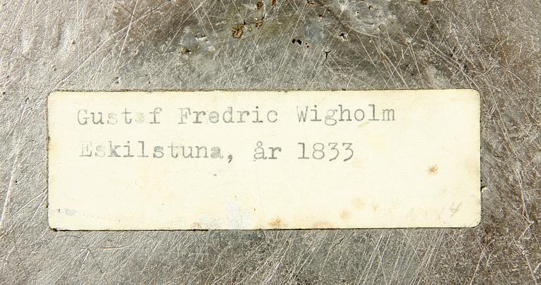 SKÅLFAT, tenn, Gustaf Frederic Wigholm (1804-1849), Eskilstuna, 1833.