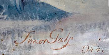 SIMON GATE, olja på pannå, sign o dat 1944.