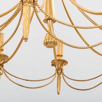 Gaetano Sciolari, p patinated metal chandelier, second haöf of 20th century.