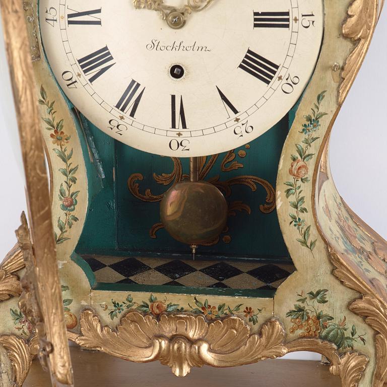 A Swedish Rococo 18th century bracket clock by J. Ch. Plesse.