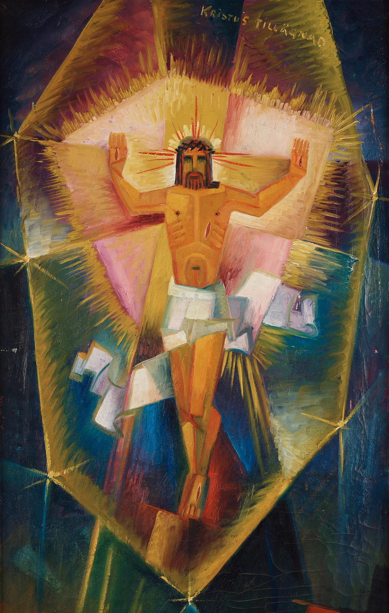 Gösta Adrian-Nilsson, "Christ revealed above the Eiffel Tower" (Kristus uppenbarar sig över Eiffeltornet (Kristus tillägnad)).