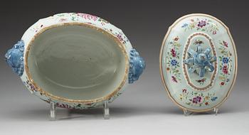 TERRIN med LOCK, kompaniporslin. Qing dynastin, Qianlong (1736-95).